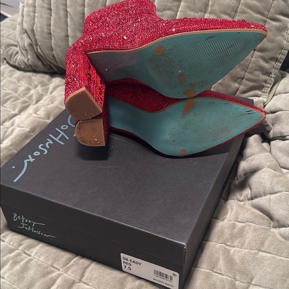 Blue by Betsey Johnson Cady Red Rhinestone Boots - Picture 6 of 8
